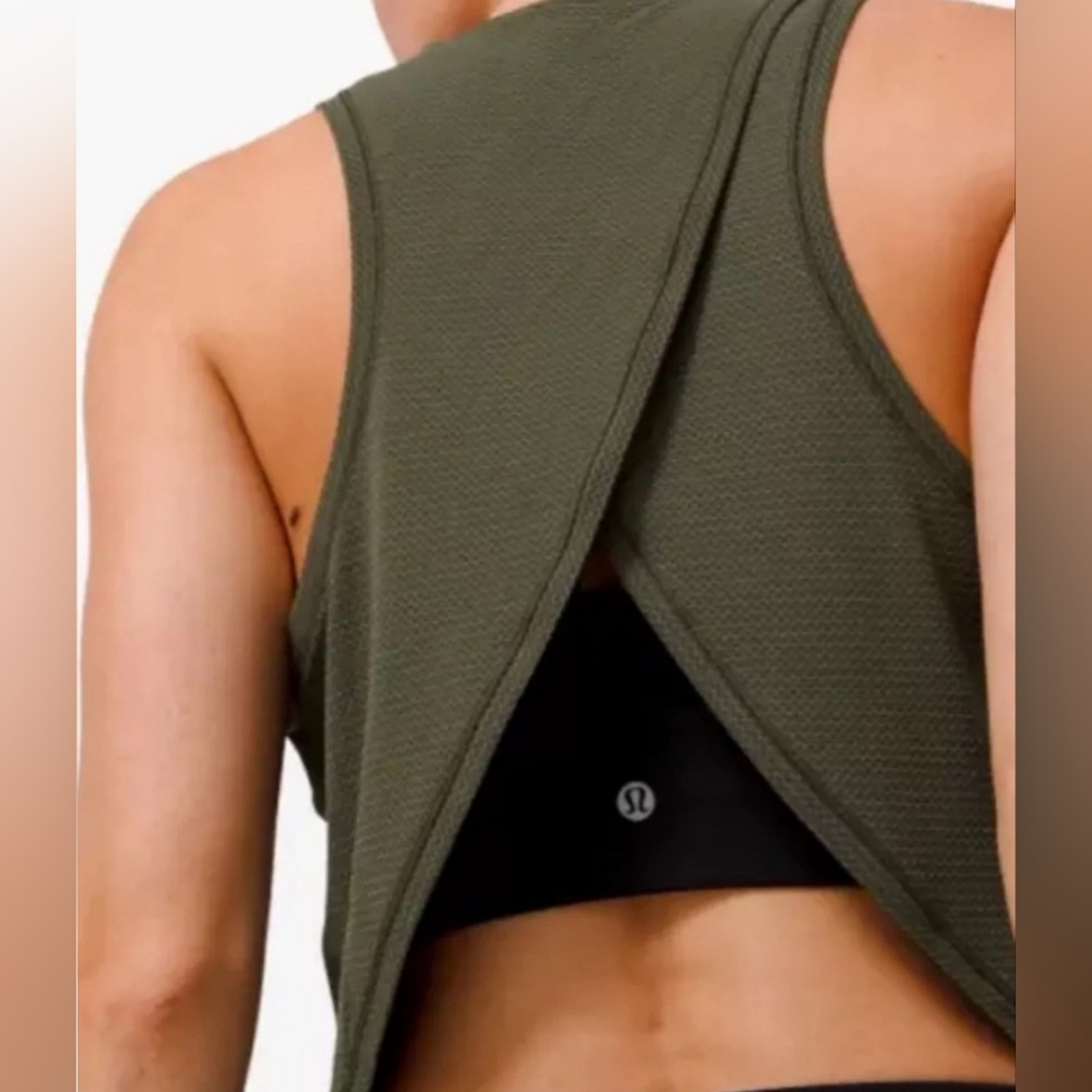 Lululemon Fast As Light Olive Green Tank